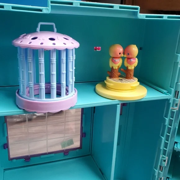 Vtg 1992 Littlest Pet Shop Store ~ Carry Case ~ Playsets Accessories ~ Birds Cat - Picture 5 of 12